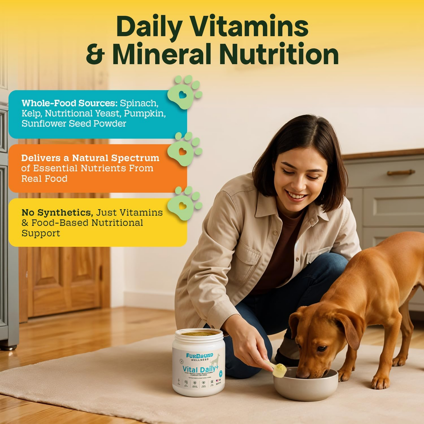 Dog Multivitamin Powder | 9-in-1 Whole Food Dog Vitamins and Dog Supplements that Supports Joint, Digestion, Skin & Coat, Immune, Cognition, Detox, Heart, Antioxidants (Cheesy Beef Flavor)